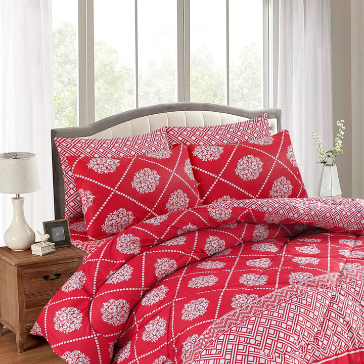 6 pc Winter Razai Set (Heavy Filling) RZ-22 – Emaan Textile