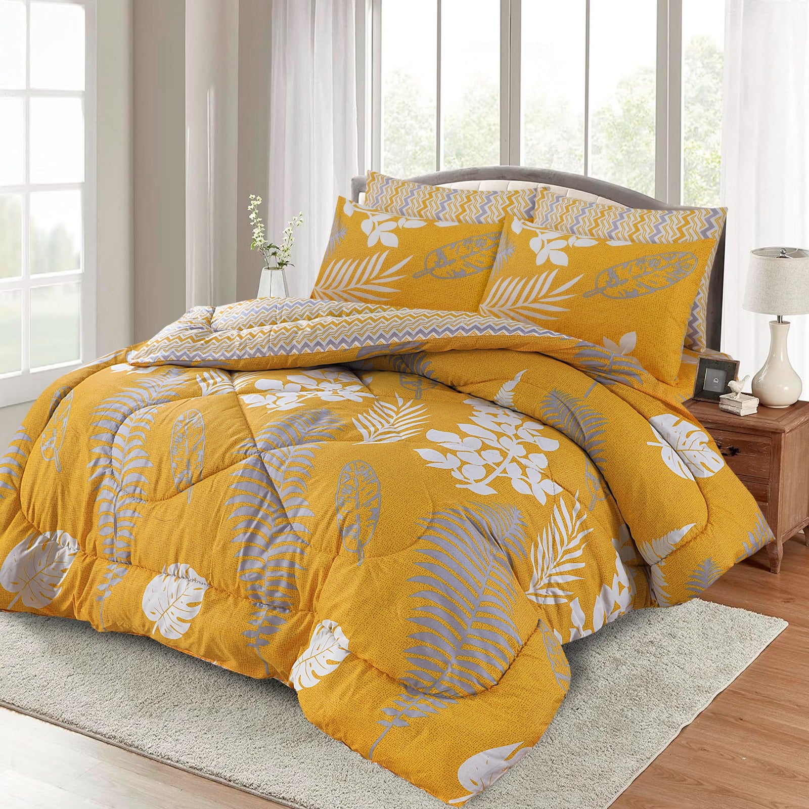 6 pc Winter Razai Set (Heavy Filling) RZ-24 – Emaan Textile